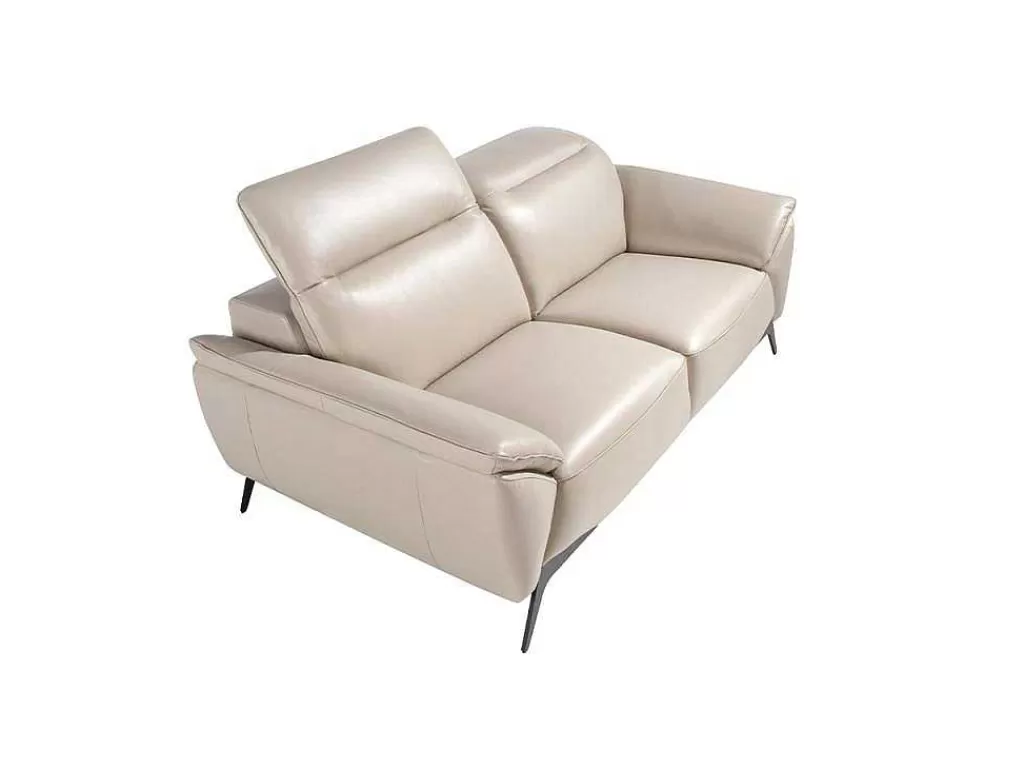 Promoções Sofás & Poltronas*Angel Cerda Sofá De 2 Assentos Estofado Em Couro Taupe Grey 6131