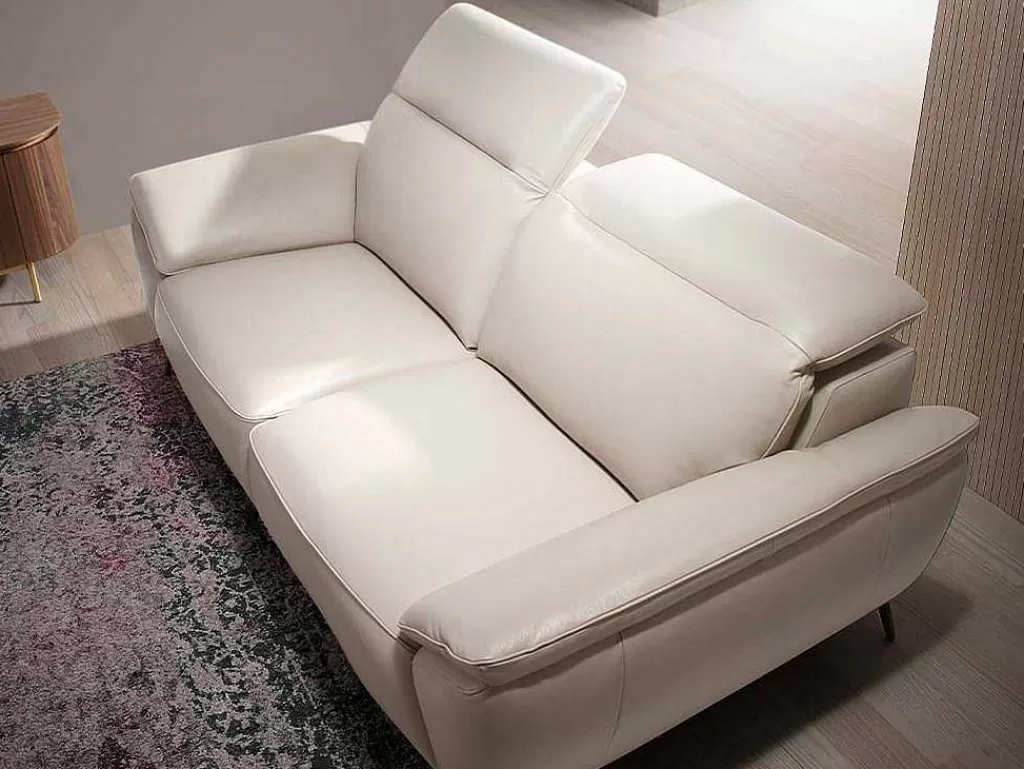 Promoções Sofás & Poltronas*Angel Cerda Sofá De 2 Assentos Estofado Em Couro Taupe Grey 6131