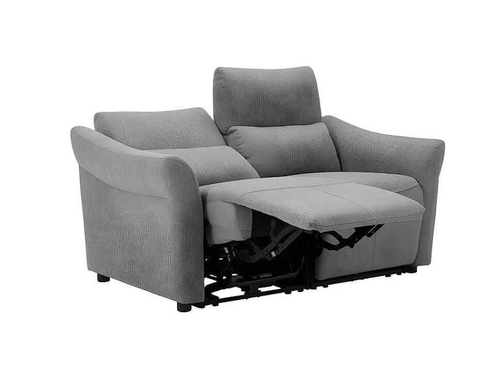 Sofá De Relaxamento Eletrico*Vente-unique Sofá De 2 Lugares Articulado Eletrico Em Tecido Cor Cinza - Ragnar
