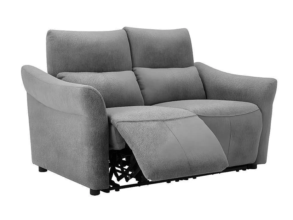 Sofá De Relaxamento Eletrico*Vente-unique Sofá De 2 Lugares Articulado Eletrico Em Tecido Cor Cinza - Ragnar