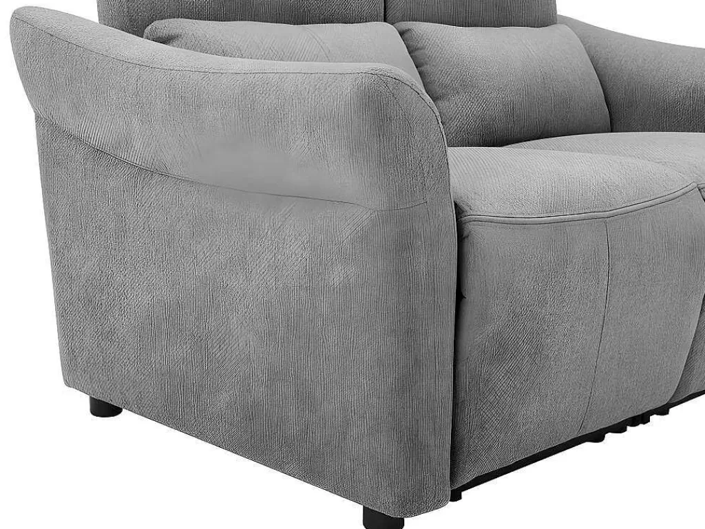 Sofá De Relaxamento Eletrico*Vente-unique Sofá De 2 Lugares Articulado Eletrico Em Tecido Cor Cinza - Ragnar