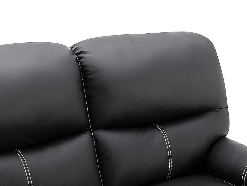 Promoções Sofás & Poltronas*Vente-unique Sofá De 2 Lugares Articulado Em Pele Sintética Cor Preto - Canby