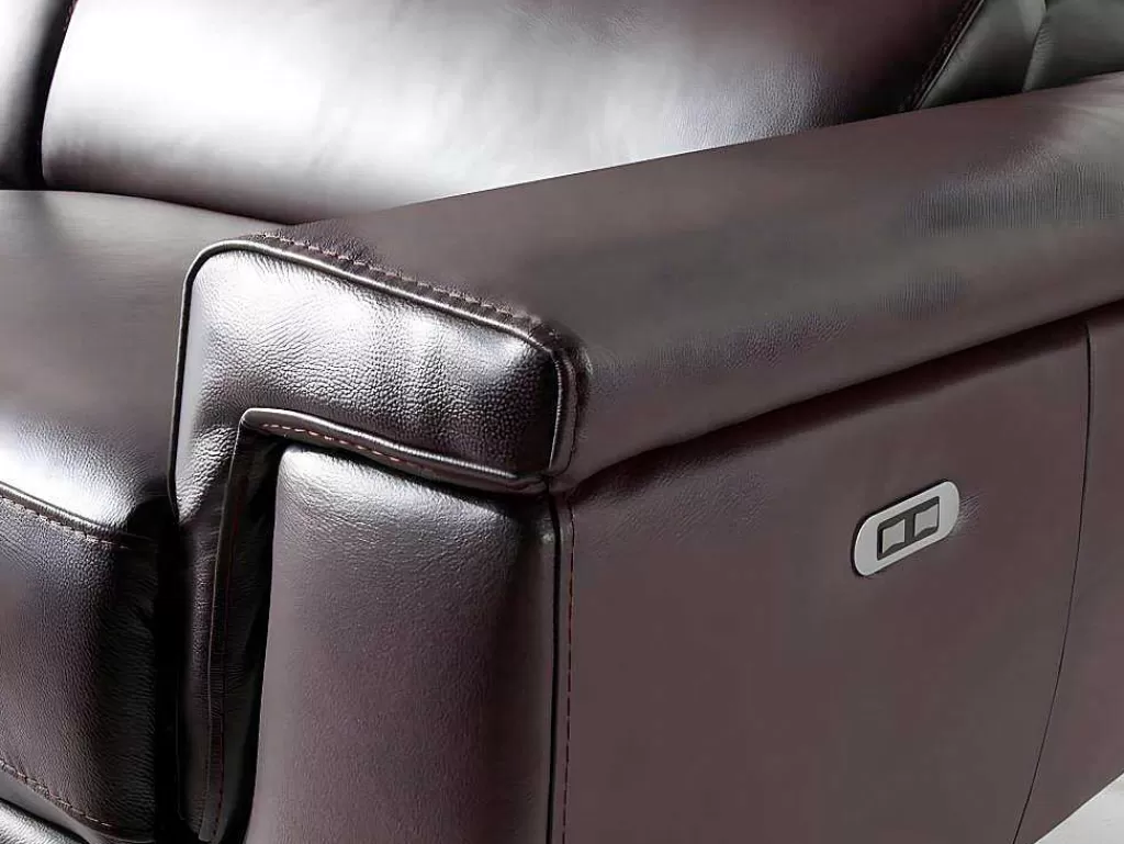 Promoções Sofás & Poltronas*Angel Cerda Sofá De 2 Lugares Estofado Em Couro De Vaca Na Cor Chocolate Com Estrutura De Madeira 6050