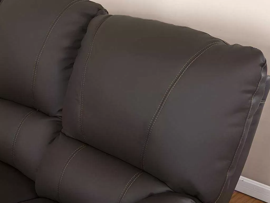 Sofá De Relaxamento Eletrico*Vente-unique Sofá De 2 Lugares Relax Electrico Em Pele Castanho - Marcis