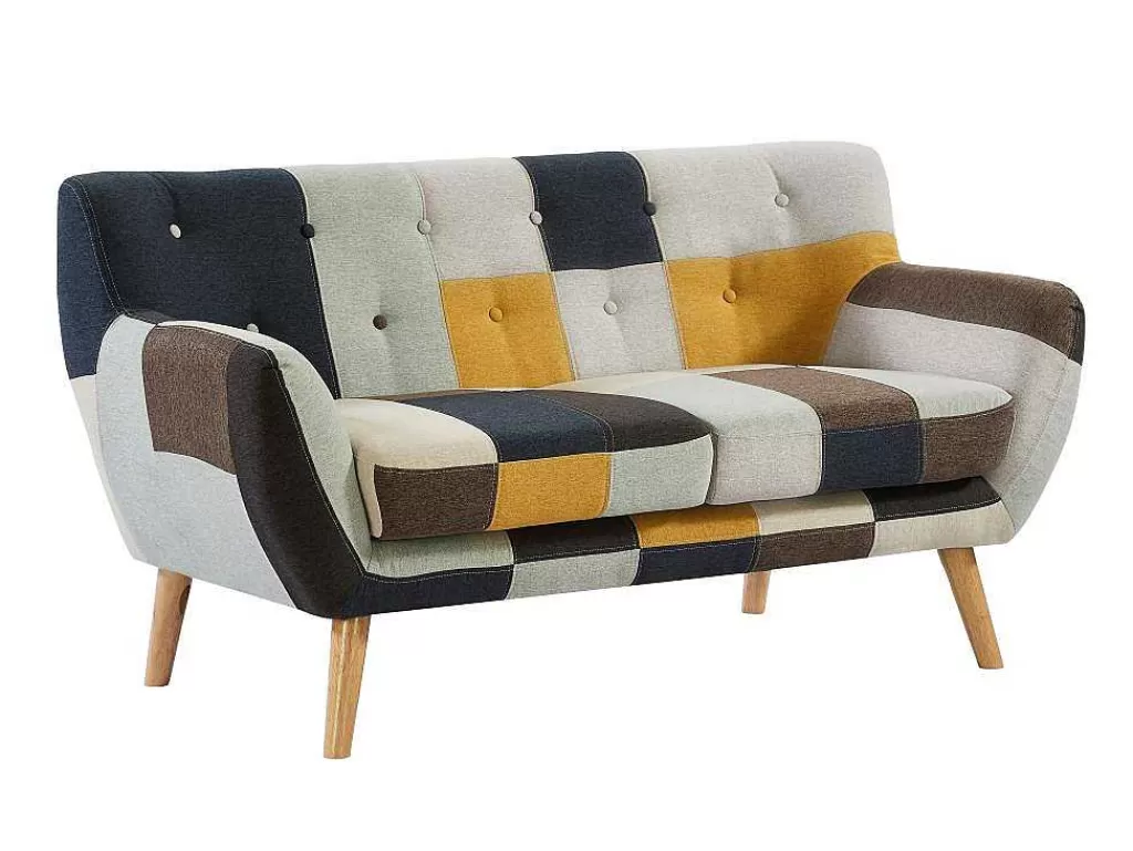 Conjunto De Sofá*Vente-unique Sofá De 3+2 Lugares Em Tecido Patchwork - Serti Ii