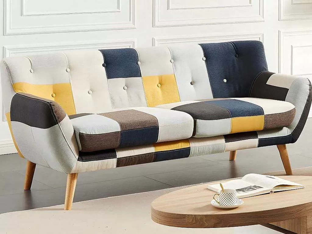 Conjunto De Sofá*Vente-unique Sofá De 3+2 Lugares Em Tecido Patchwork - Serti Ii