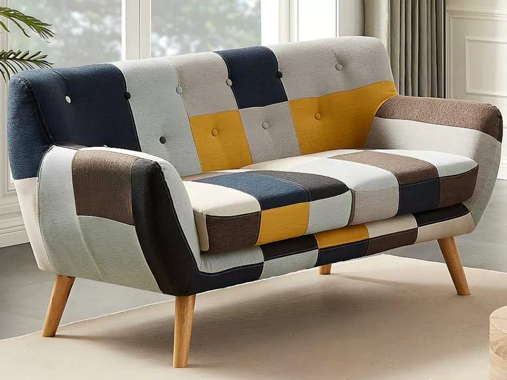 Conjunto De Sofá*Vente-unique Sofá De 3+2 Lugares Em Tecido Patchwork - Serti Ii