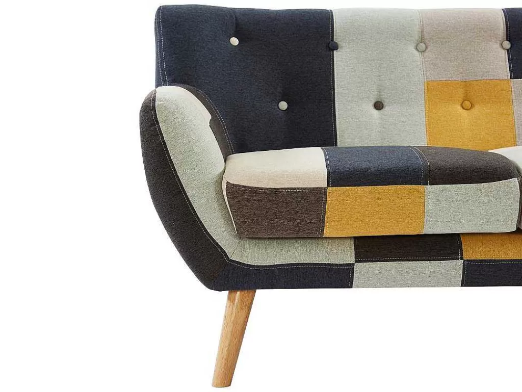 Conjunto De Sofá*Vente-unique Sofá De 3+2 Lugares Em Tecido Patchwork - Serti Ii