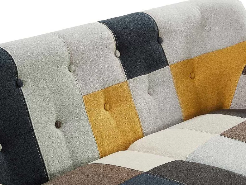 Conjunto De Sofá*Vente-unique Sofá De 3+2 Lugares Em Tecido Patchwork - Serti Ii