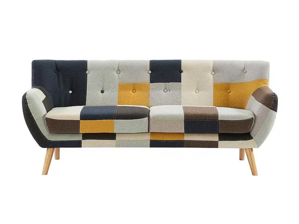 Conjunto De Sofá*Vente-unique Sofá De 3+2 Lugares Em Tecido Patchwork - Serti Ii