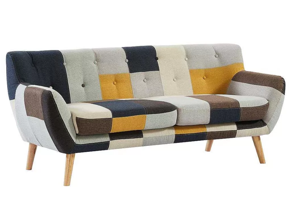 Conjunto De Sofá*Vente-unique Sofá De 3+2 Lugares Em Tecido Patchwork - Serti Ii