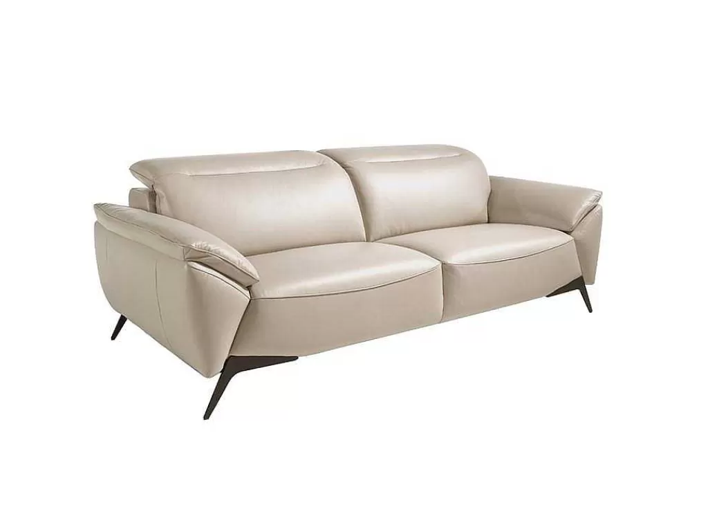 Sofá*Angel Cerda Sofá De 3 Assentos Estofado Em Couro Taupe Grey Color 6132
