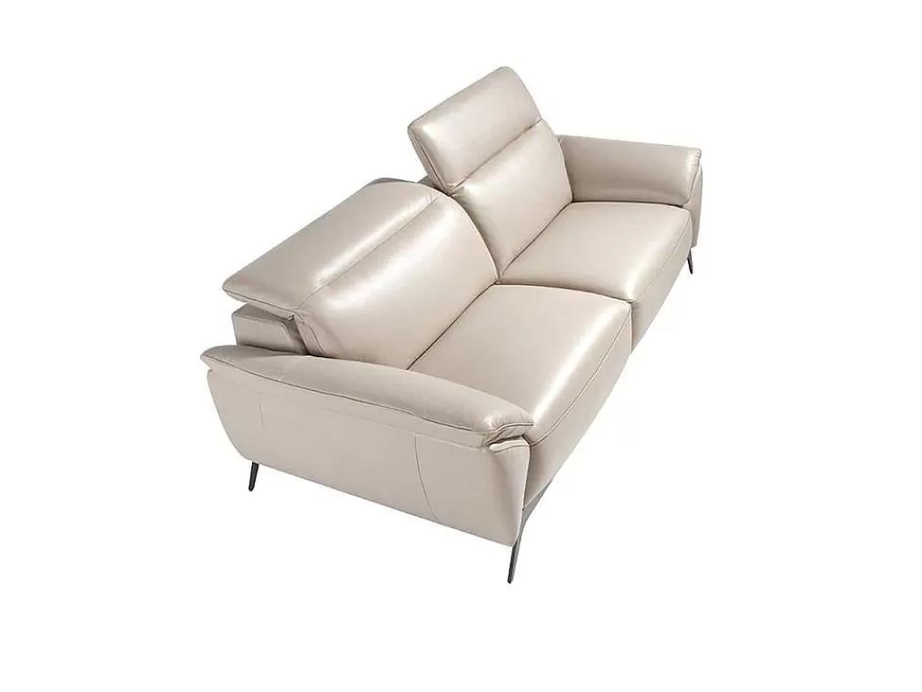 Sofá*Angel Cerda Sofá De 3 Assentos Estofado Em Couro Taupe Grey Color 6132