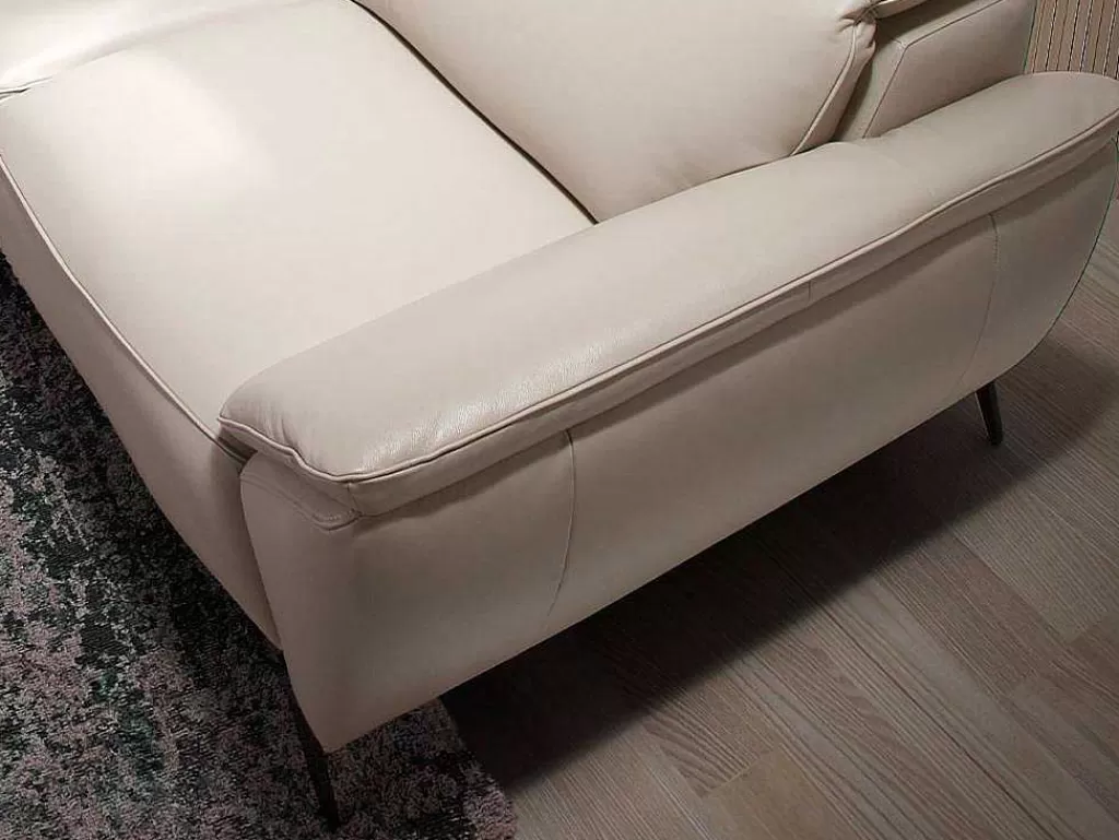 Sofá*Angel Cerda Sofá De 3 Assentos Estofado Em Couro Taupe Grey Color 6132