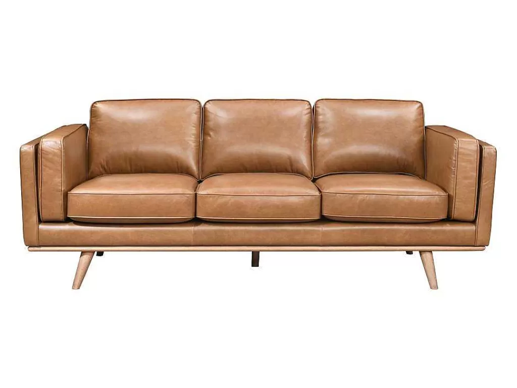 Promoções Sofás & Poltronas*LINEA Sofá Sofá De 3 Lugares 100% Pele De Bufalo Superior Castanho Vintage - Danila