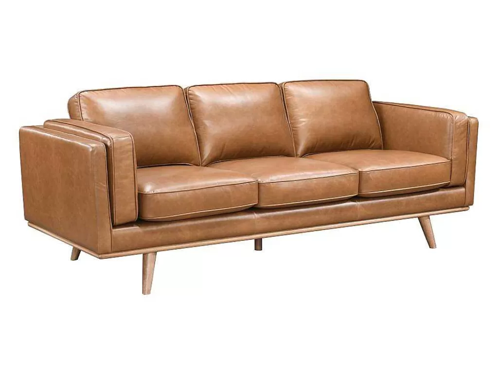 Promoções Sofás & Poltronas*LINEA Sofá Sofá De 3 Lugares 100% Pele De Bufalo Superior Castanho Vintage - Danila