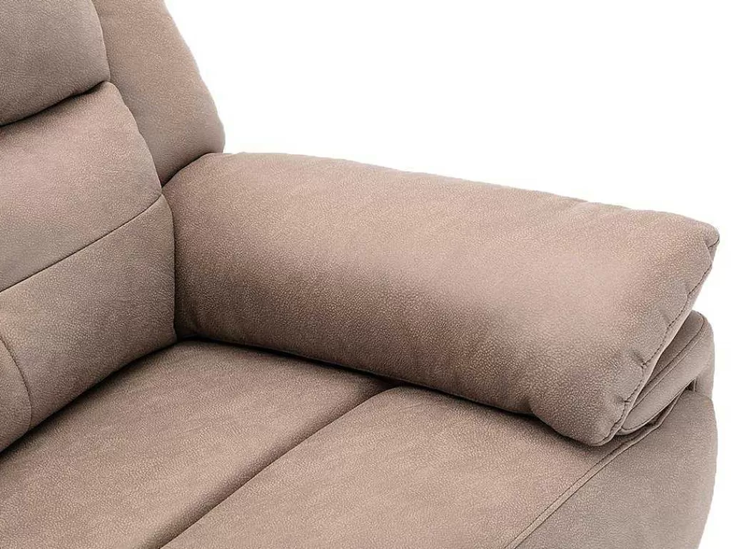 Sofá De Relaxamento Eletrico*Vente-unique Sofá De 3 Lugares Articulado Eletrico Em Tecido Cor Taupe - Dolene