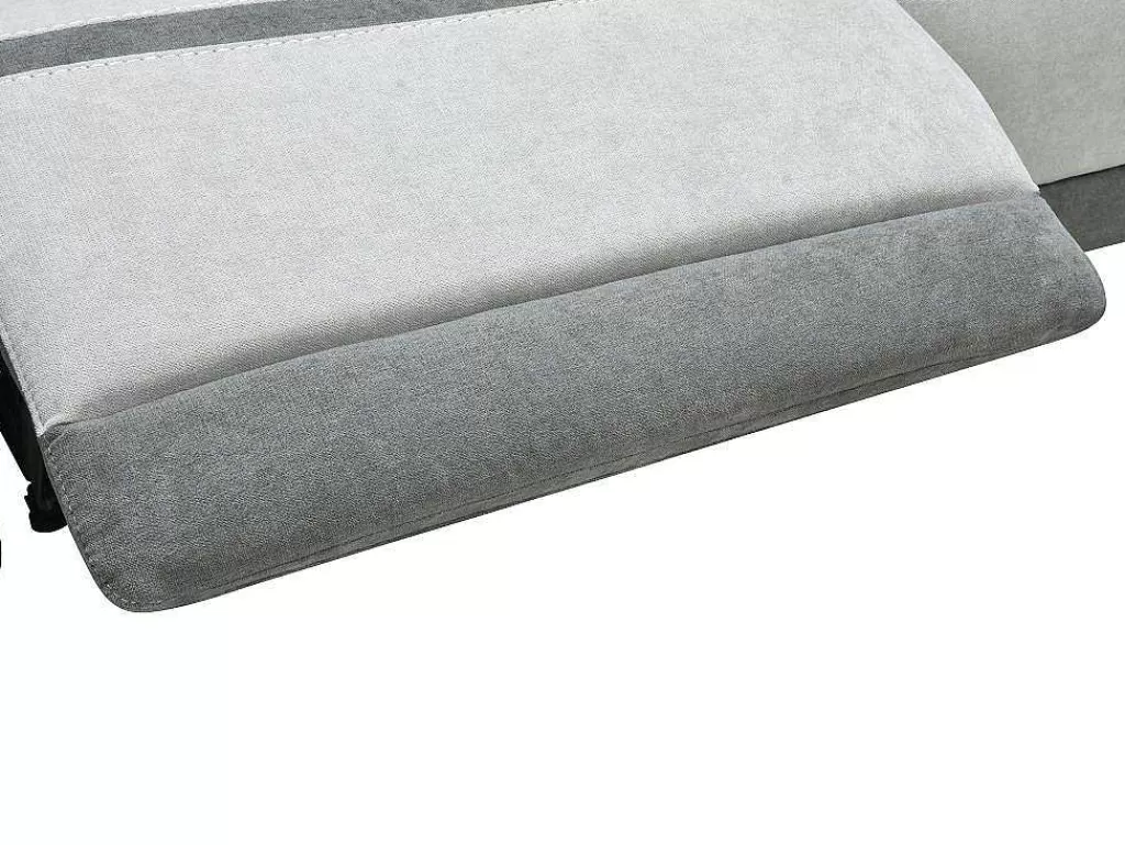 Sofá De Relaxamento Eletrico*Vente-unique Sofá De 3 Lugares Articulado Eletrico Tecido Cinzento-Claro - Orietto