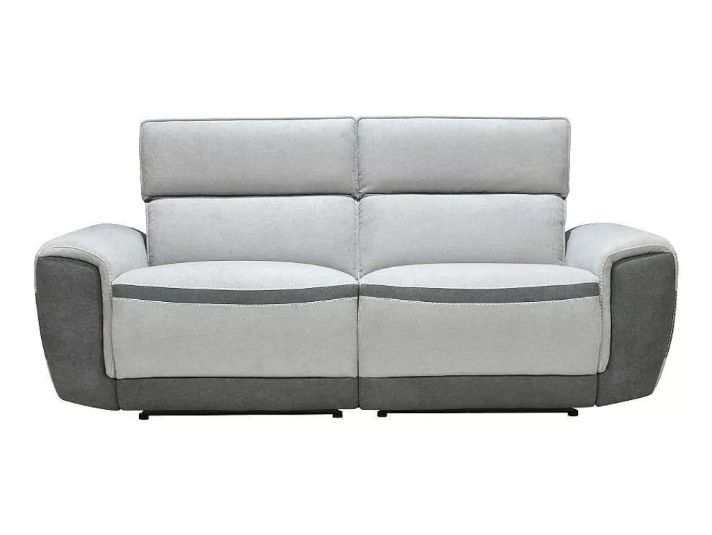 Sofá De Relaxamento Eletrico*Vente-unique Sofá De 3 Lugares Articulado Eletrico Tecido Cinzento-Claro - Orietto