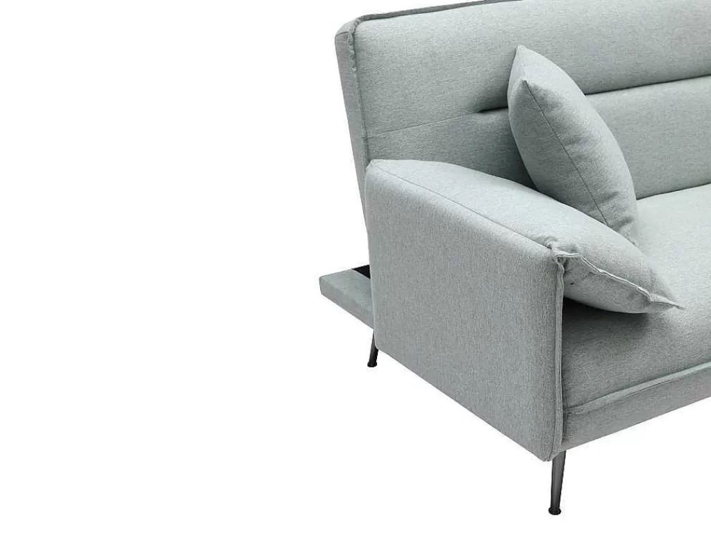 Sofá Cama Clic-Clac E Dobravel*Vente-unique Sofá De 3 Lugares Convertivel Clic-Clac Em Tecido Verde Cinza - Fusano