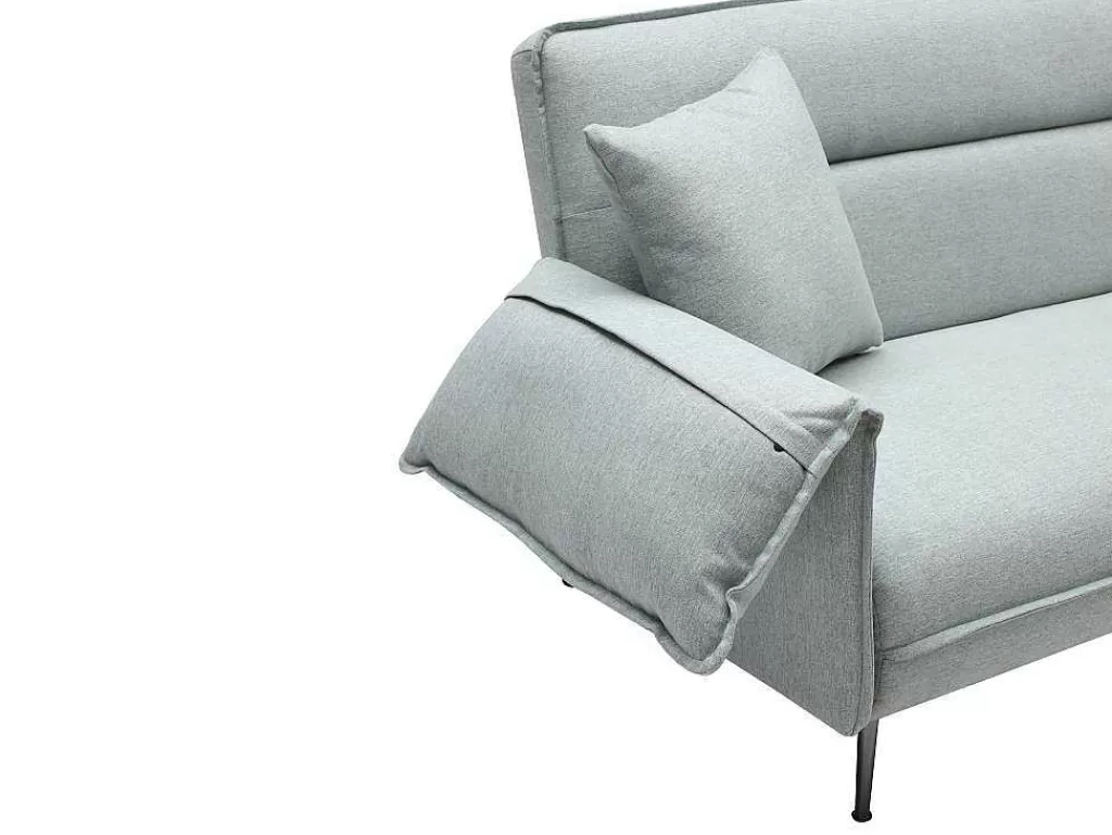 Sofá Cama Clic-Clac E Dobravel*Vente-unique Sofá De 3 Lugares Convertivel Clic-Clac Em Tecido Verde Cinza - Fusano