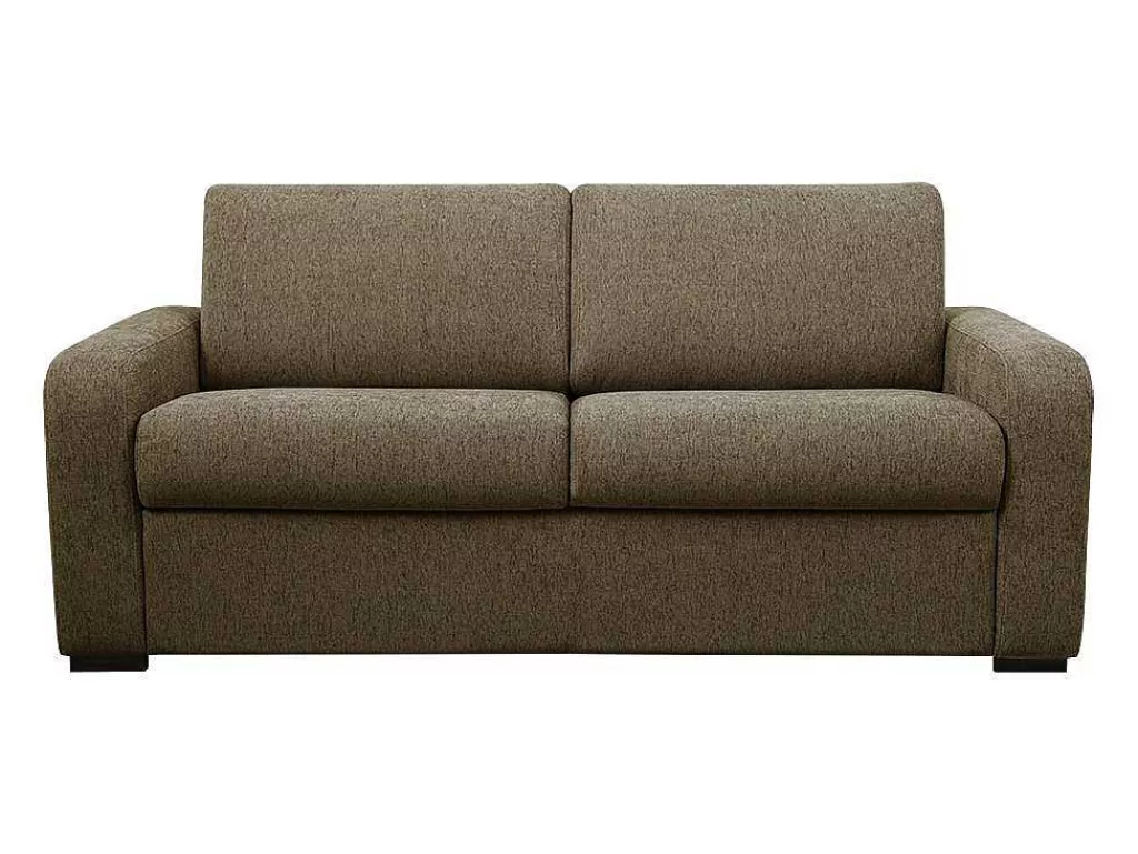 Sofá Cama De Abertura Rapida*Vente-unique Sofá De 3 Lugares Convertivel De Abertura Rapida Em Tecido Cor Verde Oliva Bevis - Colchão De 14 Cm