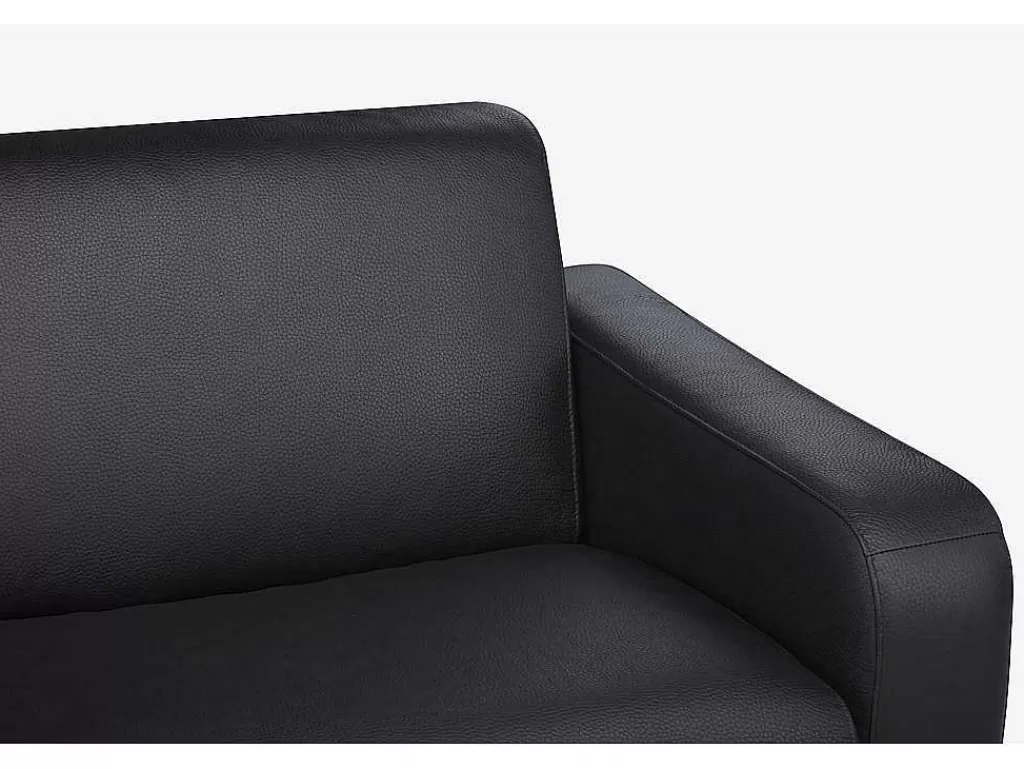 Sofá Cama De Abertura Rapida*Vente-unique Sofá De 3 Lugares Convertivel Em Cama Expresso Em Pele Preto - Bevis