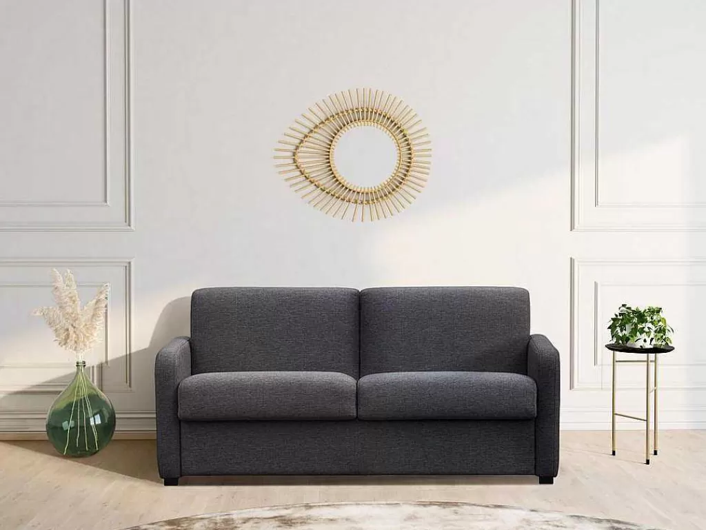 Promoções Sofás & Poltronas*Vente-unique Sofá De 3 Lugares Convertivel Em Cama Expresso Em Tecido Cinzento Escuro - Tomaka