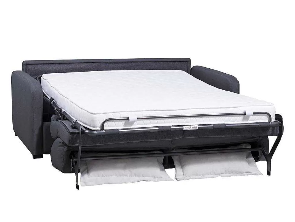 Promoções Sofás & Poltronas*Vente-unique Sofá De 3 Lugares Convertivel Em Cama Expresso Em Tecido Cinzento Escuro - Tomaka