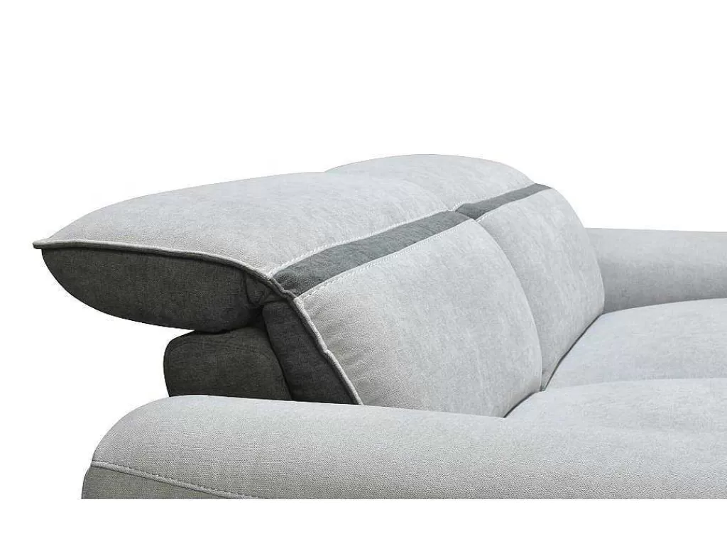 Conjunto Sofá E Poltrona*Vente-unique Sofá De 3 Lugares E Poltrona Articulados Eletricos Tecido Cinzento-Claro - Orietto