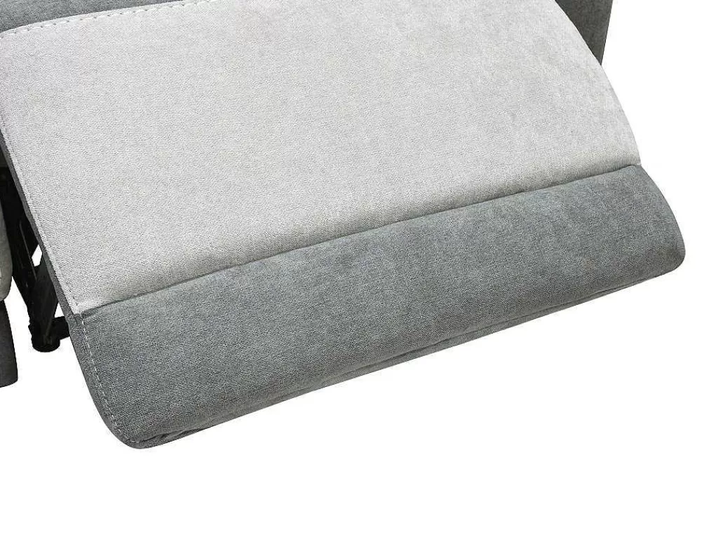 Conjunto Sofá E Poltrona*Vente-unique Sofá De 3 Lugares E Poltrona Articulados Eletricos Tecido Cinzento-Claro - Orietto