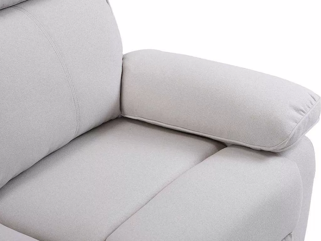 Conjunto Sofá E Poltrona*Vente-unique Sofá De 3 Lugares E Poltrona Articulados Em Tecido Bege - Lana