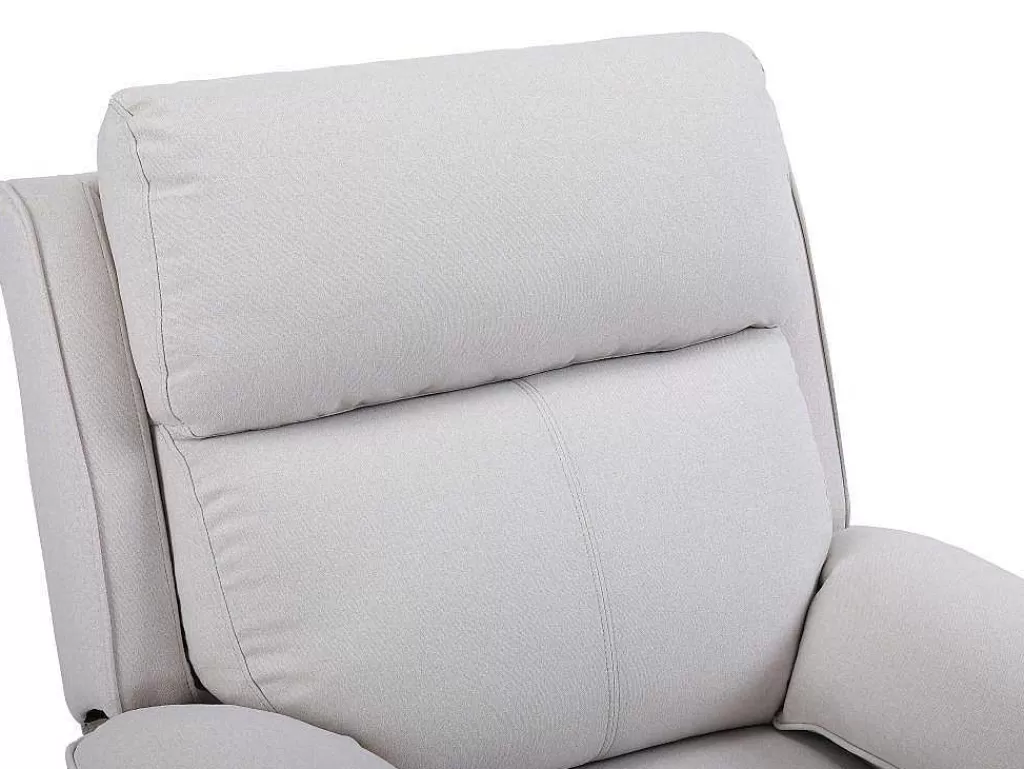 Conjunto Sofá E Poltrona*Vente-unique Sofá De 3 Lugares E Poltrona Articulados Em Tecido Bege - Lana