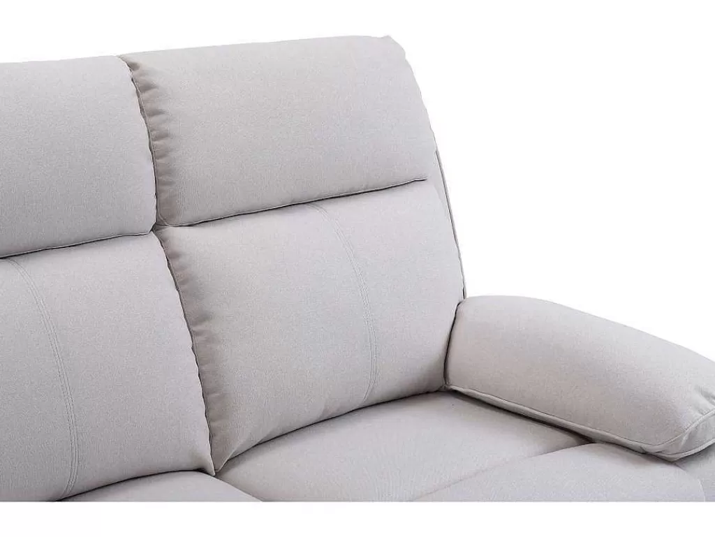 Conjunto Sofá E Poltrona*Vente-unique Sofá De 3 Lugares E Poltrona Articulados Em Tecido Bege - Lana