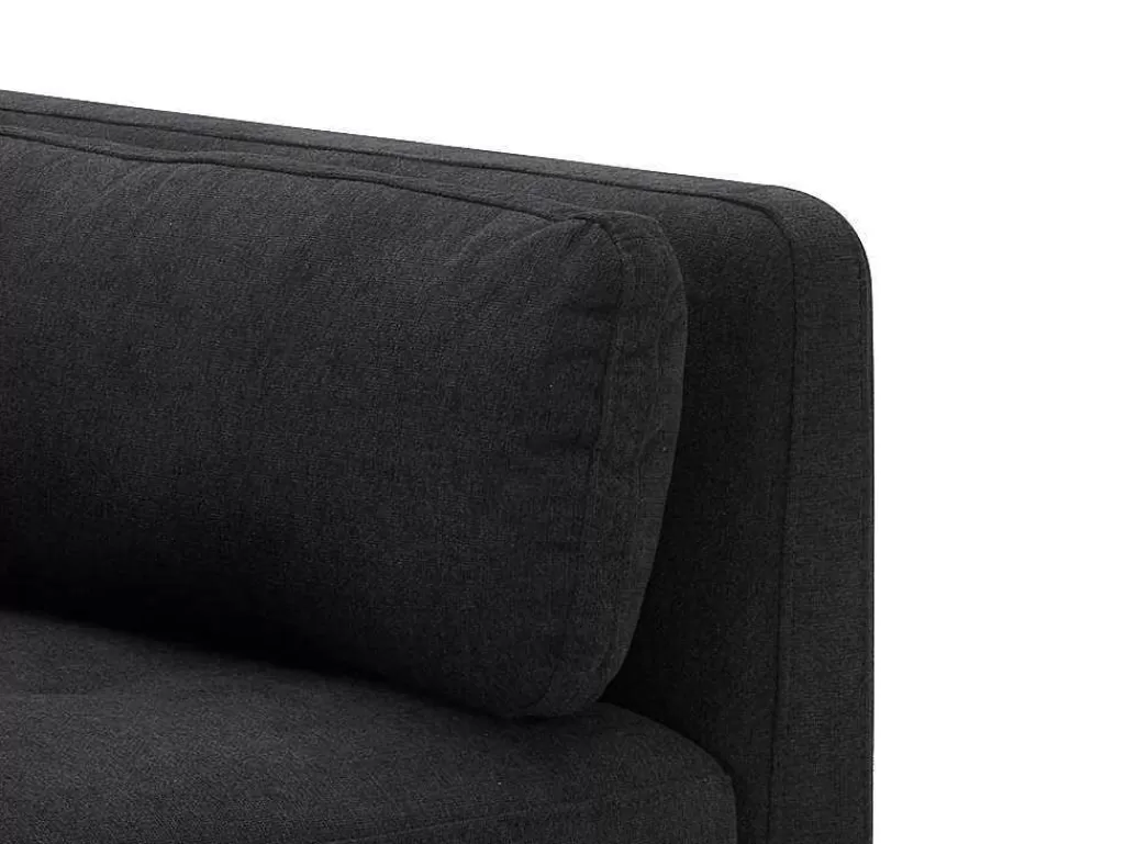 Conjunto Sofá E Poltrona*Maison Céphy Sofá De 3 Lugares E Poltrona Em Tecido Antracite E Pés Em Metal - Isabella