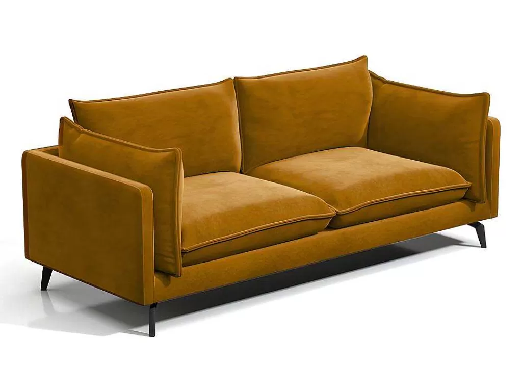 Promoções Sofás & Poltronas*PASCAL MORABITO Sofá De 3 Lugares Em Veludo Kestrel De - Amarelo Mostarda