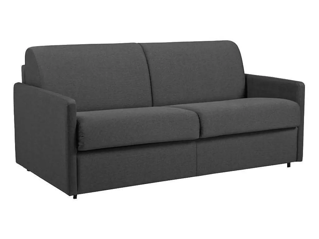 Sofá Cama De Abertura Rapida*Vente-unique Sofá De 3 Lugares Rapidamente Convertivel Em Cama Em Tecido Cinzento - Cama De 140 Cm E Colchão De 18 Cm - Calife