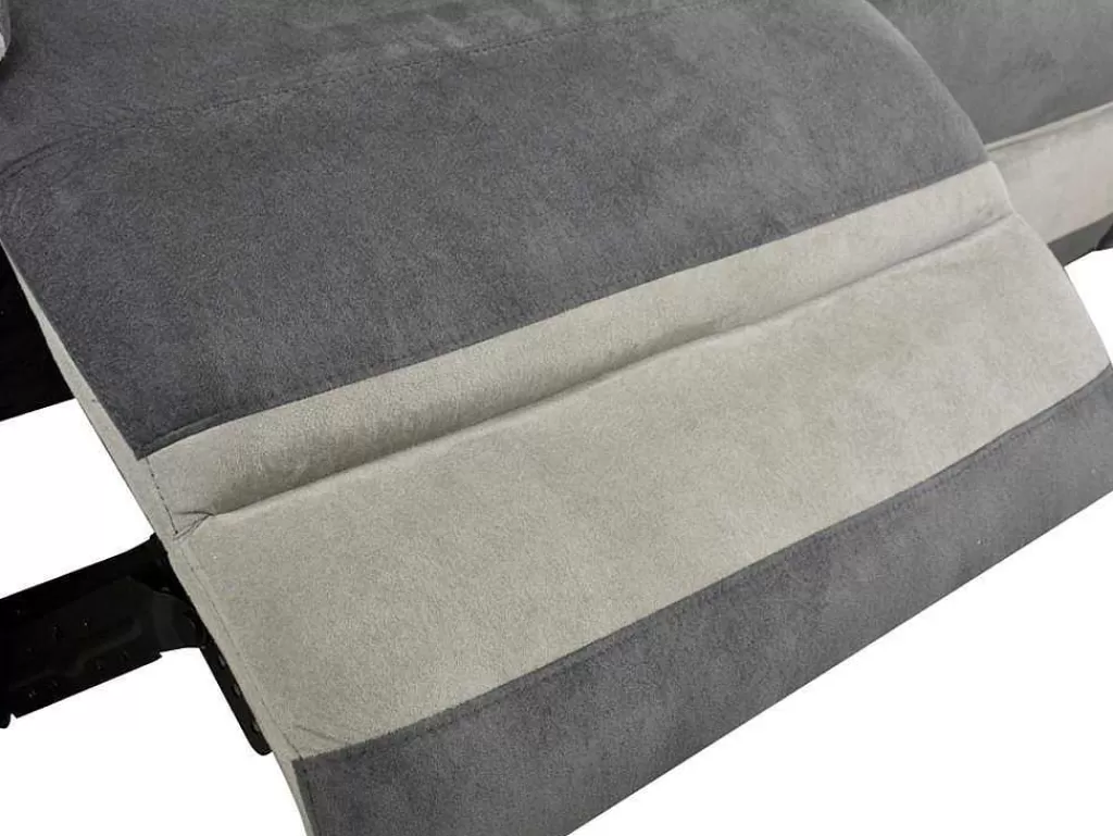 Sofá De Relaxamento Manual*Vente-unique Sofá De 3 Lugares Relax Em Microfibra Antracite E Cinzento-Claro - Talca