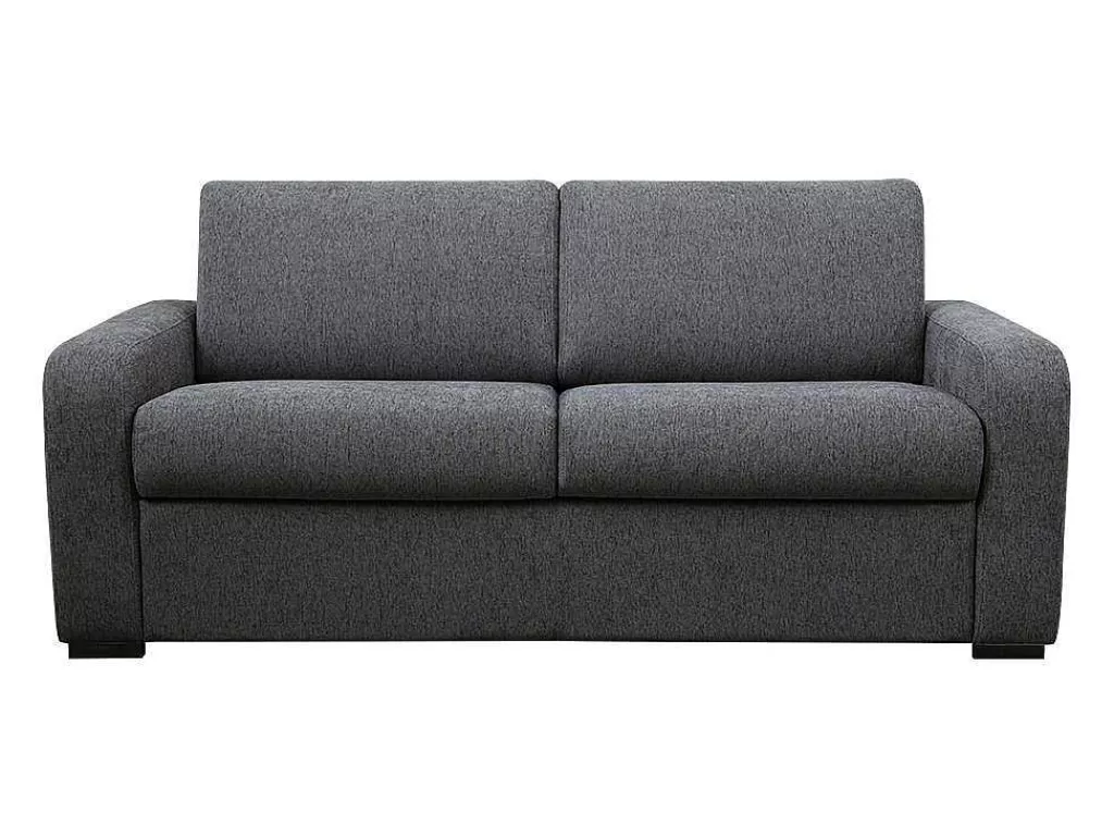 Sofá Cama De Abertura Rapida*Vente-unique Sofá De 4 Lugares Convertivel De Abertura Rapida Em Tecido Antracite Bevis Colchão De 14 Cm