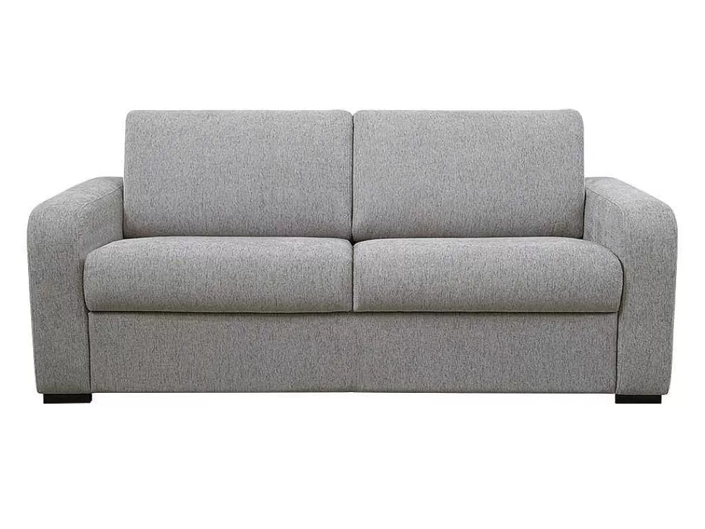 Sofá Cama De Abertura Rapida*Vente-unique Sofá De 4 Lugares Convertivel De Abertura Rapida Em Tecido Cinza Bevis Colchão De 14 Cm