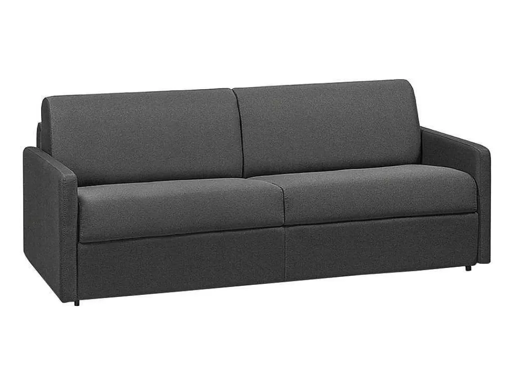 Sofá Cama De Abertura Rapida*Vente-unique Sofá De 4 Lugares Rapidamente Convertivel Em Cama Em Tecido Cinzento - Cama De 160 Cm E Colchão De 22Cm - Calife