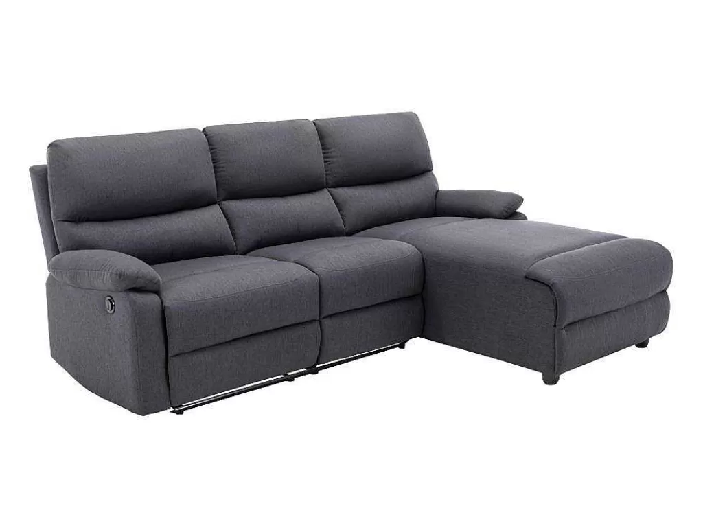 Sofá De Relaxamento Eletrico*Vente-unique Sofá De Canto Articulado Eletrico Em Tecido Cor Antracite De Canto Direito - Lunano