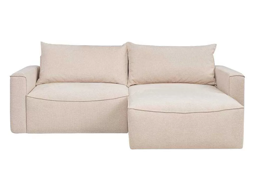 Sofá De 4 Lugares*Vente-unique Sofá De Canto Convertivel E Reversivel Em Tecido Texturado Bege - Asturio