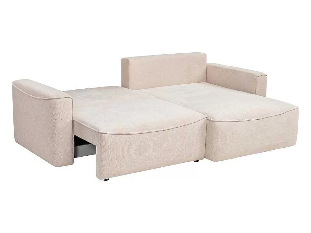 Sofá De 4 Lugares*Vente-unique Sofá De Canto Convertivel E Reversivel Em Tecido Texturado Bege - Asturio