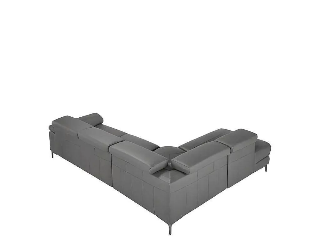 Promoções Sofás & Poltronas*Angel Cerda Sofá De Canto Em Couro Cinzento Estofado Em Couro Cinzento 6112