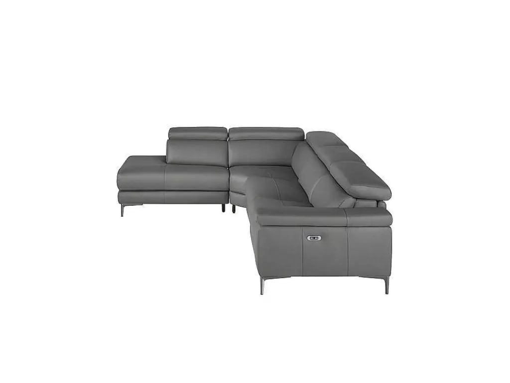 Promoções Sofás & Poltronas*Angel Cerda Sofá De Canto Em Couro Cinzento Estofado Em Couro Cinzento 6112