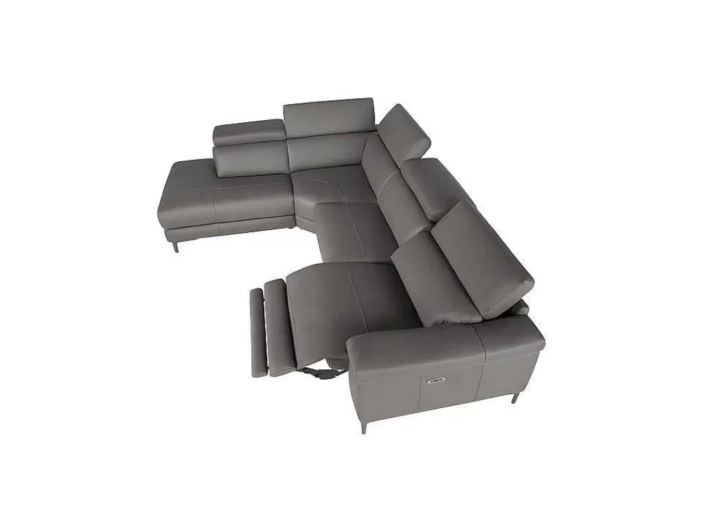 Promoções Sofás & Poltronas*Angel Cerda Sofá De Canto Em Couro Cinzento Estofado Em Couro Cinzento 6112