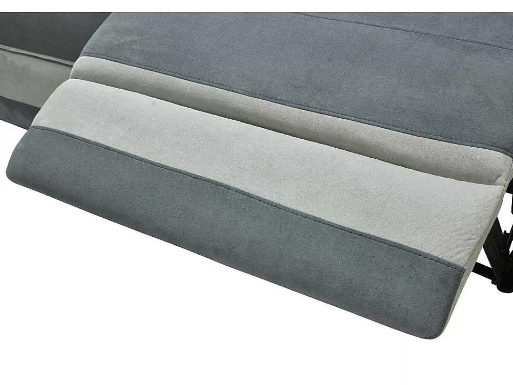Sofá De Relaxamento Manual*Vente-unique Sofá De Canto Esquerdo Articulado Microfibra Antracite E Faixas Cinzento-Claro - Talca
