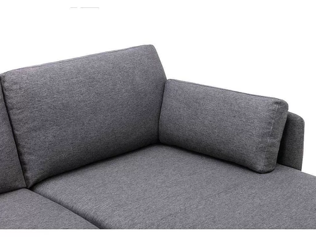 Sofá De 4 Lugares*Vente-unique Sofá De Canto Reversivel Em Tecido Cor Cinza - Makao