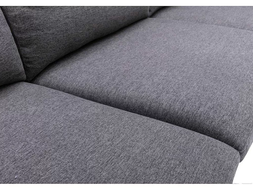 Sofá De 4 Lugares*Vente-unique Sofá De Canto Reversivel Em Tecido Cor Cinza - Makao
